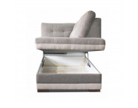 Otoman s úložným priestorom Ruba BL P - tmavosivá / krémová