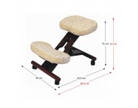 Ergonomická kľakačka na kolieskach Tempo Kľakosed - čerešňa / béžová