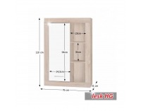 Skrinka na stenu Stilo 4 - dub sonoma / biely lesk