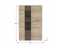 Vitrína Chamion 42 - dub sonoma / kakao