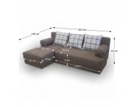 Rohová sedačka s rozkladom a úložným priestorom Mexx New L - sivá / vzor