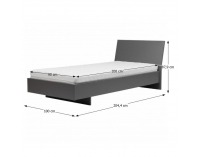 Jednolôžková posteľ Marsie M12 90 - grafit / biela