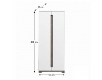 Šatníková skriňa Lorien LS 72 2D - san remo / biela / biely vysoký lesk