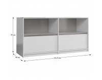 Komoda Manti K2S - sosna Andersen / congo sivá