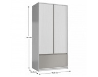 Šatníková skriňa Manti S2D 2D - sosna Andersen / congo sivá