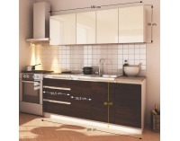 Kuchyňa Senechal 180 - slonovina lesk / dub sonoma čokoládová