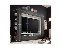 Obývacia stena Medi - čierny lesk / biela