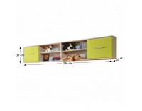 Polica Emio Typ 7 - dub sonoma / zelená