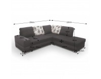 Rohová sedačka s rozkladom a úložným priestorom Mulan L - čierna