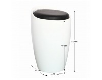 Taburetka s úložným priestorom Dalila - biela / čierna