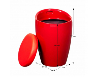 Taburetka s úložným priestorom Dalila - červená