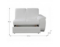 Dvojsedačka s úložným priestorom Labello P - ultrabiela (Cayenne 1115)