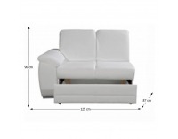 Dvojsedačka s úložným priestorom Labello L - ultrabiela (Cayenne 1115)