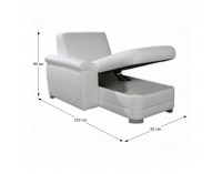 Otoman s úložným priestorom Labello L - ultrabiela (Cayenne 1115)