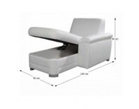 Otoman s úložným priestorom Labello P - ultrabiela (Cayenne 1115)