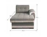 Otoman s úložným priestorom Ruba LC P - tmavosivá / krémová