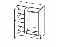 Šatníková skriňa Beria 3D - grey / maracaibo