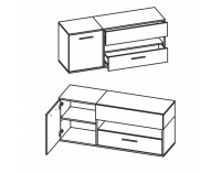 TV stolík Beria - grey / maracaibo