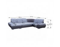 Rohová sedačka U s rozkladom a úložným priestorom Silver P - sivá