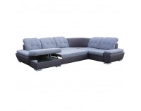 Rohová sedačka U s rozkladom a úložným priestorom Silver P - sivá