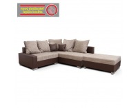 Rohová sedačka Ida New P - hnedá / svetlohnedá melírovaná
