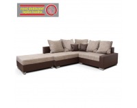 Rohová sedačka Ida New L - hnedá / svetlohnedá melírovaná