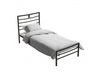 Kovová jednolôžková posteľ s roštom Dalia 90 - čierna