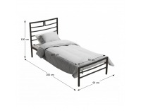 Kovová jednolôžková posteľ s roštom Dalia 90 - čierna