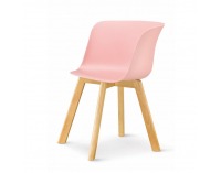 Jedálenská stolička Levin - ružová / buk