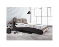 Čalúnená manželská posteľ s roštom Argos 180 - hnedá / cappuccino