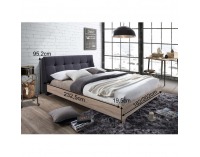 Manželská posteľ s roštom Loran 160 - dub sonoma / sivá