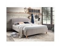 Čalúnená manželská posteľ s roštom Rupa 160 - béžová / dub