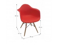 Jedálenská stolička Damen New - červená / buk