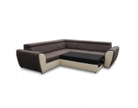 Rohová sedačka s rozkladom a úložným priestorom Bovie L - hnedá / béžová
