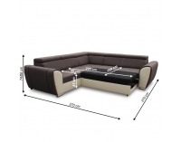 Rohová sedačka s rozkladom a úložným priestorom Bovie L - hnedá / béžová