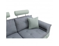 Rohová sedačka s rozkladom a úložným priestorom Tvins L - sivá / mentolová