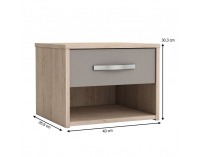 Nočný stolík Graphic Typ 5 - dub arizona / sivá