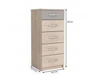 Zásuvková komoda Graphic Typ 7 - dub arizona / sivá