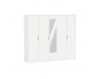 Šatníková skriňa so zrkadlom Ambian 5D - biela