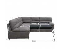 Rohová sedačka s rozkladom a úložným priestorom Albany K L - hnedá
