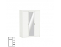 Šatníková skriňa so zrkadlom Ambian 3D - biela