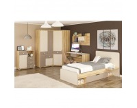 Posteľový rám s úložným priestorom Lotty 1S/90 - dub jačmenný / champagne / cappuccino