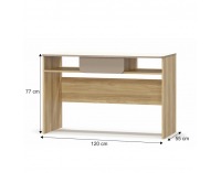 PC stolík Lotty 1S/120 - dub jačmenný / champagne / cappuccino
