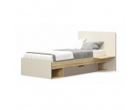 Posteľový rám s úložným priestorom Lotty 1S/90 - dub jačmenný / champagne / cappuccino