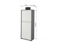 Policová skriňa Rioma Typ 7 2D - grafit / biela