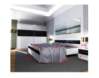 Posteľový rám Devon 160 - biela / čierny lesk