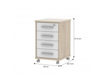 Kontajner na kolieskach Johan 12 - dub sonoma / biela