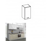 Horná kuchynská skrinka Lewis 40 G-72 - biely vysoký lesk