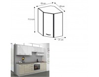 Horná kuchynská skrinka Lewis 60/60 NAR G-72 - biely vysoký lesk