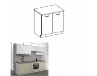 Dolná kuchynská skrinka Lewis 80 D 2F ZB - dub late